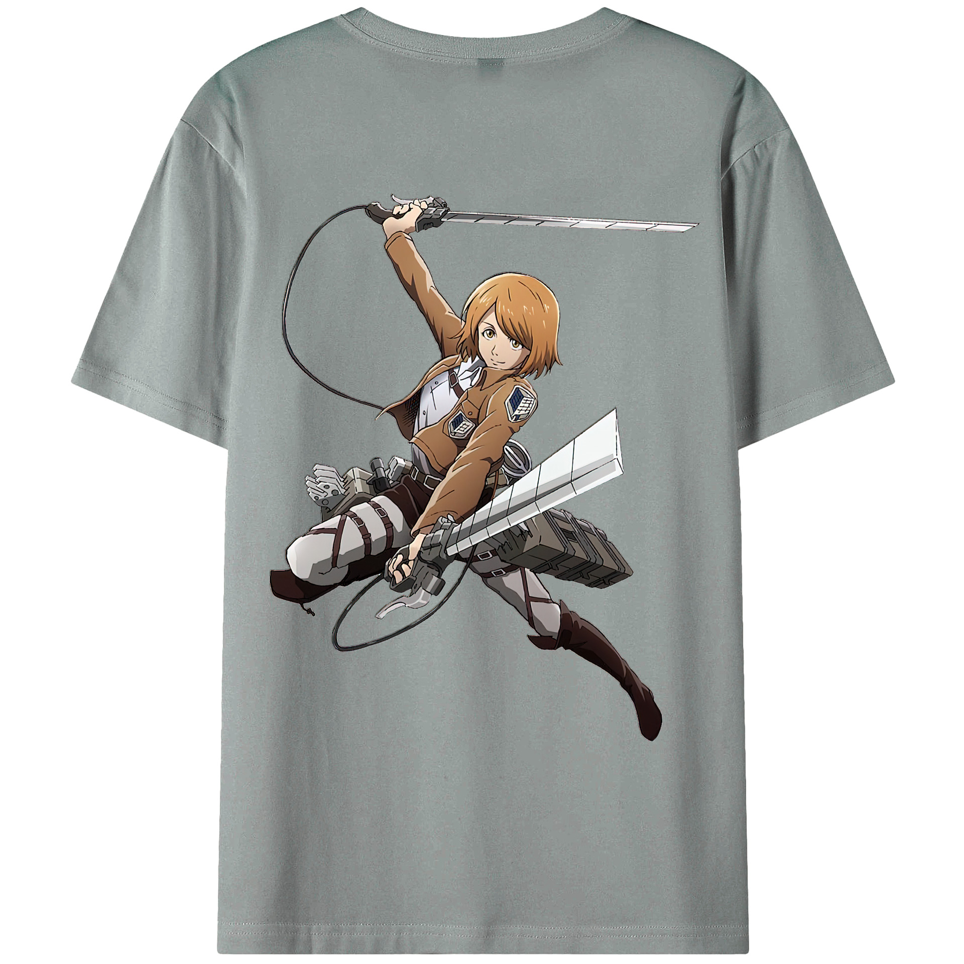 （画像用） 進撃の巨人 ペトラ·ラル Attack on Titan Petra Rall 綿100％ メンズ半袖Tシャツ（バックプリント） 通気性